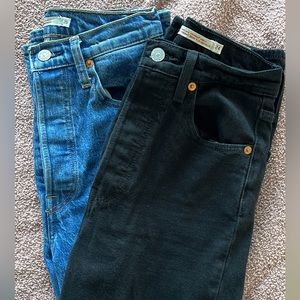 Two pairs of ribcage straight Levi’s